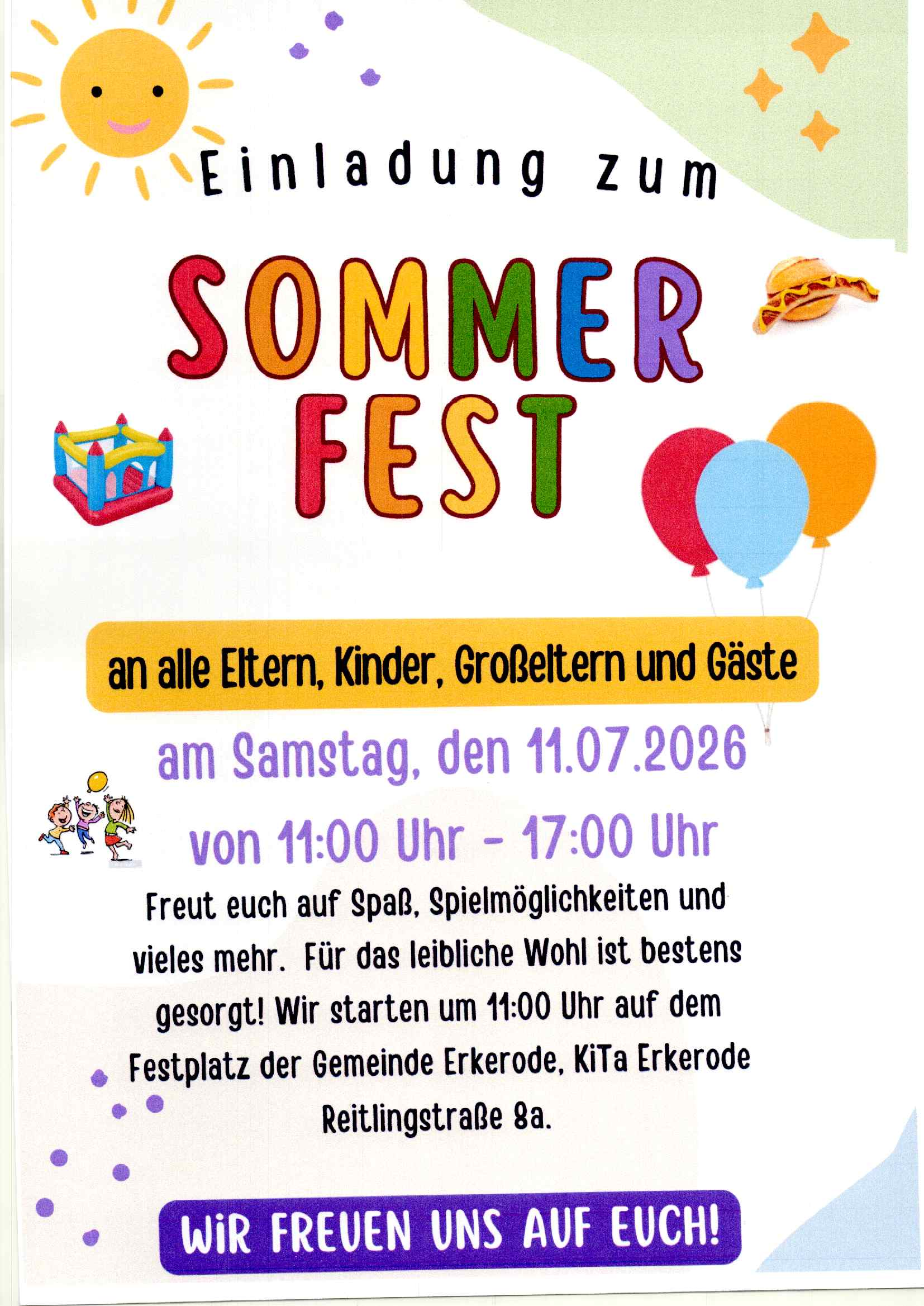 Sommerfest der Kita Erkerode
